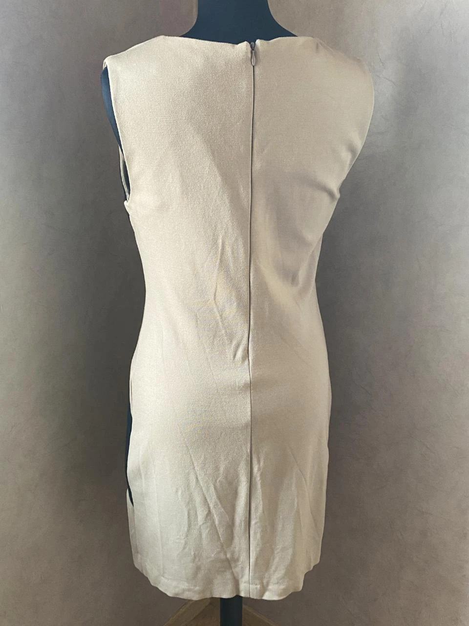 La Fée Maraboutée Straight Dress Size 42 beige & black – Chic and elegant graphic cut – photo 5